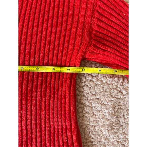 Wild Fable Women's V-Neck Rib Knit Pullover Red Sweater Size S - Picture 5 of 6